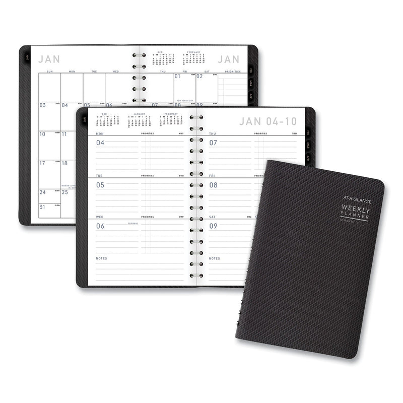 AT-A-GLANCE Contemporary Weekly/Monthly Planner, Open-Block Format, 8.5 x 5.5, Graphite Cover, 12-Month (Jan to Dec): 2023