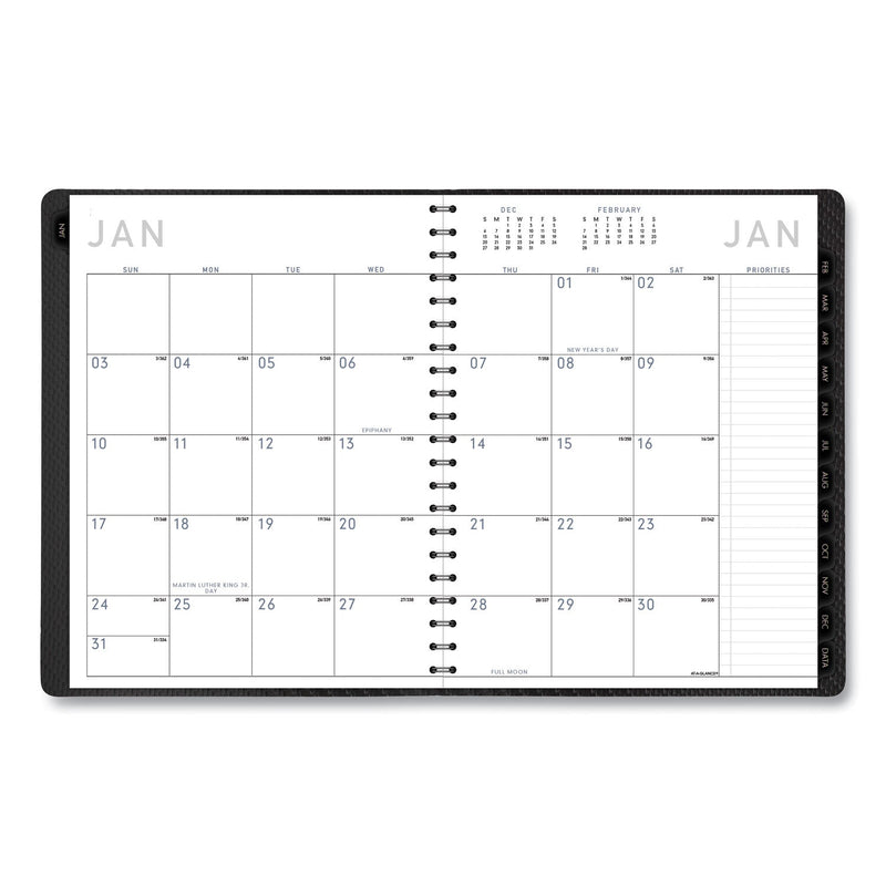 AT-A-GLANCE Contemporary Weekly/Monthly Planner, Vertical-Column Format, 11 x 8.25, Graphite Cover, 12-Month (Jan to Dec): 2023