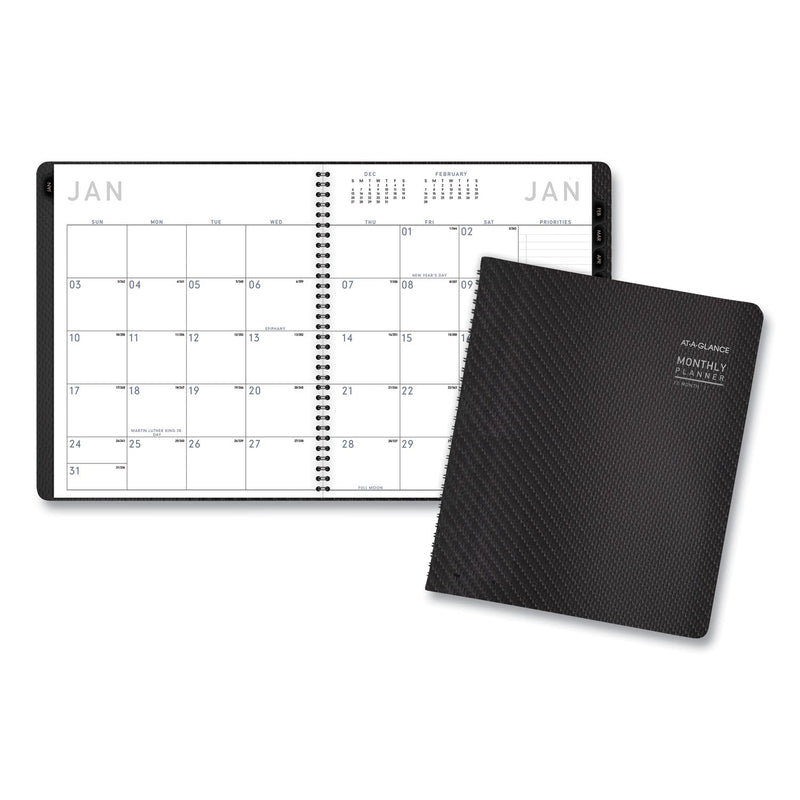 AT-A-GLANCE Contemporary Monthly Planner, Premium Paper, 11 x 9, Graphite Cover, 12-Month (Jan to Dec): 2023
