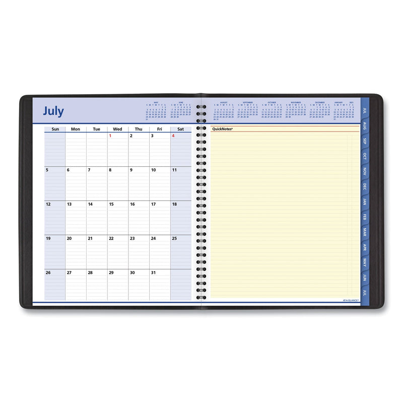 AT-A-GLANCE QuickNotes Weekly/Monthly Planner, 10 x 8, Black Cover, 13-Month (July to July): 2022 to 2023