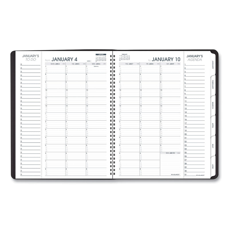 AT-A-GLANCE Triple View Weekly Vertical-Column Format Appointment Book, 11 x 8.25, Black Cover, 12-Month (Jan to Dec): 2023