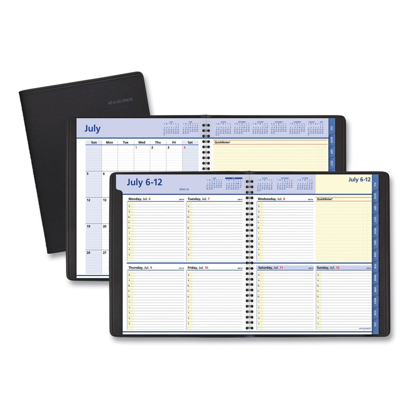 AT-A-GLANCE QuickNotes Weekly/Monthly Planner, 10 x 8, Black Cover, 13-Month (July to July): 2022 to 2023
