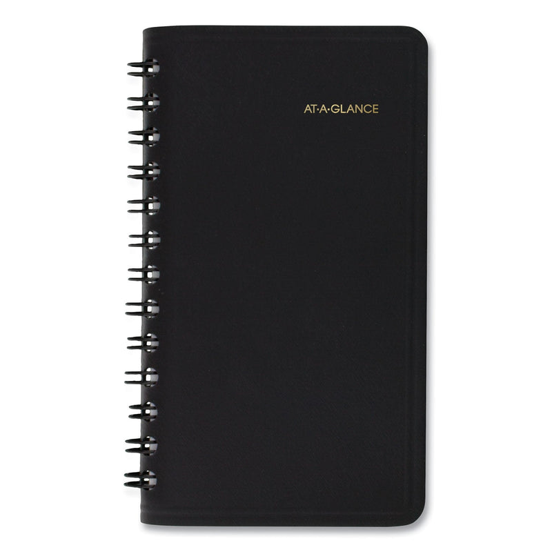 AT-A-GLANCE Weekly Planner, 4.5 x 2.5, Black Cover, 12-Month (Jan to Dec): 2024