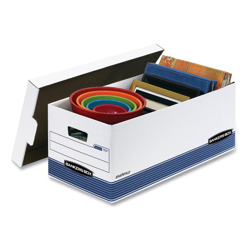 Bankers Box STOR/FILE Medium-Duty Storage Boxes, Letter Files, 12" x 25.38" x 10.25", White, 20/Carton