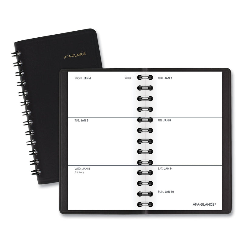 AT-A-GLANCE Weekly Planner, 4.5 x 2.5, Black Cover, 12-Month (Jan to Dec): 2024