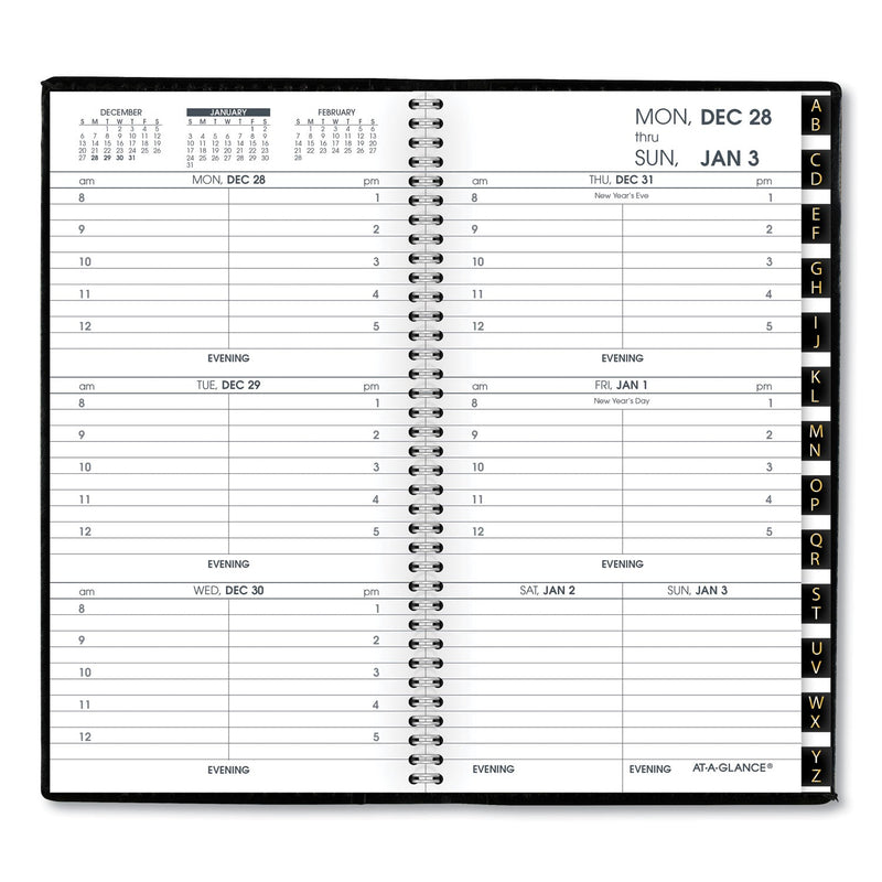 AT-A-GLANCE Compact Weekly Appointment Book, 6.25 x 3.25, Black Cover, 12-Month (Jan to Dec): 2023