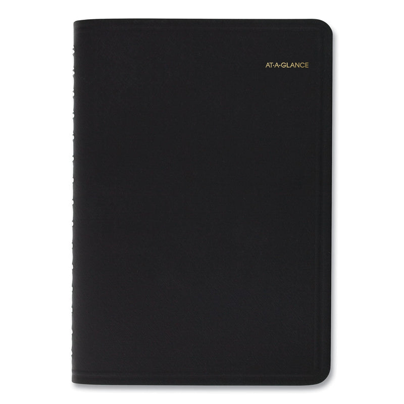 AT-A-GLANCE Daily Appointment Book with 30-Minute Appointments, 8 x 5, Black Cover, 12-Month (Jan to Dec): 2023