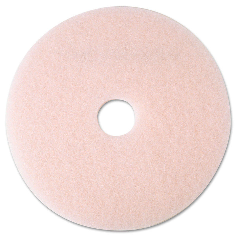3M Ultra High-Speed Eraser Floor Burnishing Pad 3600, 19" Diameter, Pink, 5/Carton