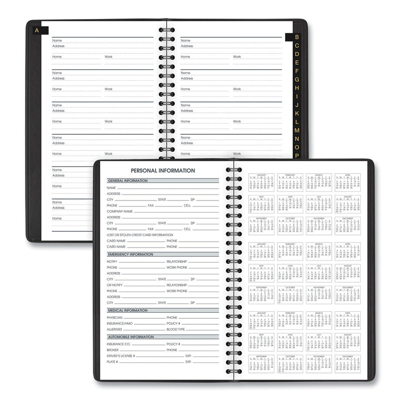 AT-A-GLANCE Weekly Block Format Appointment Book Ruled for Hourly Appointments, 8.5 x 5.5, Smooth Black Cover, 12-Month(Jan to Dec): 2023