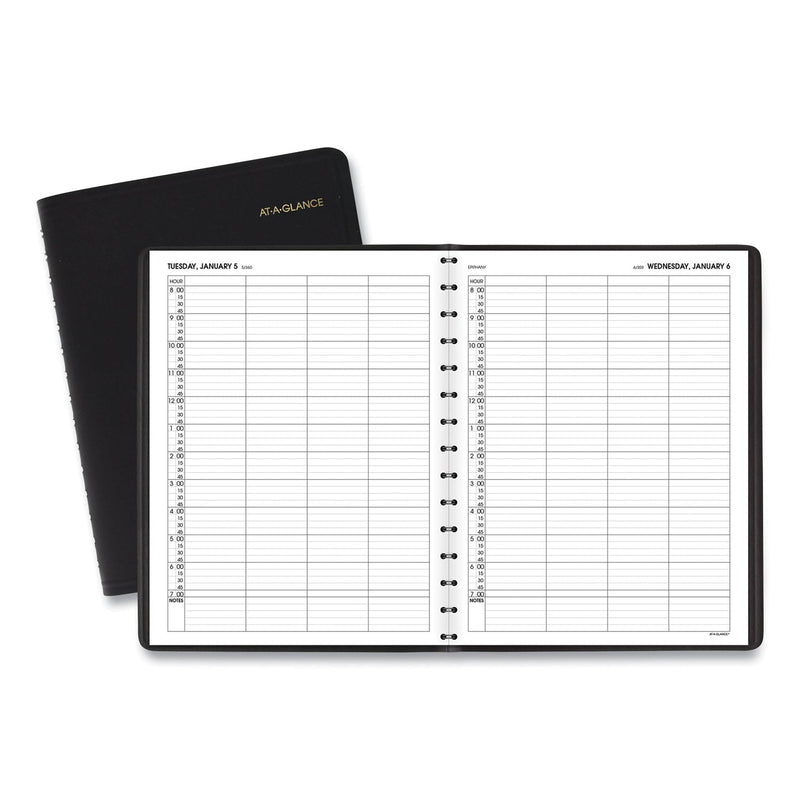AT-A-GLANCE Four-Person Group Daily Appointment Book, 11 x 8, Black Cover, 12-Month (Jan to Dec): 2023