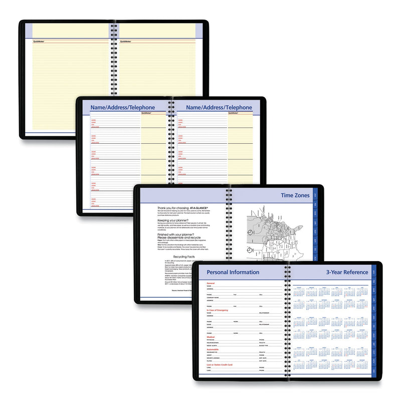 AT-A-GLANCE QuickNotes Monthly Planner, 8.75 x 7, Black Cover, 12-Month (Jan to Dec): 2023
