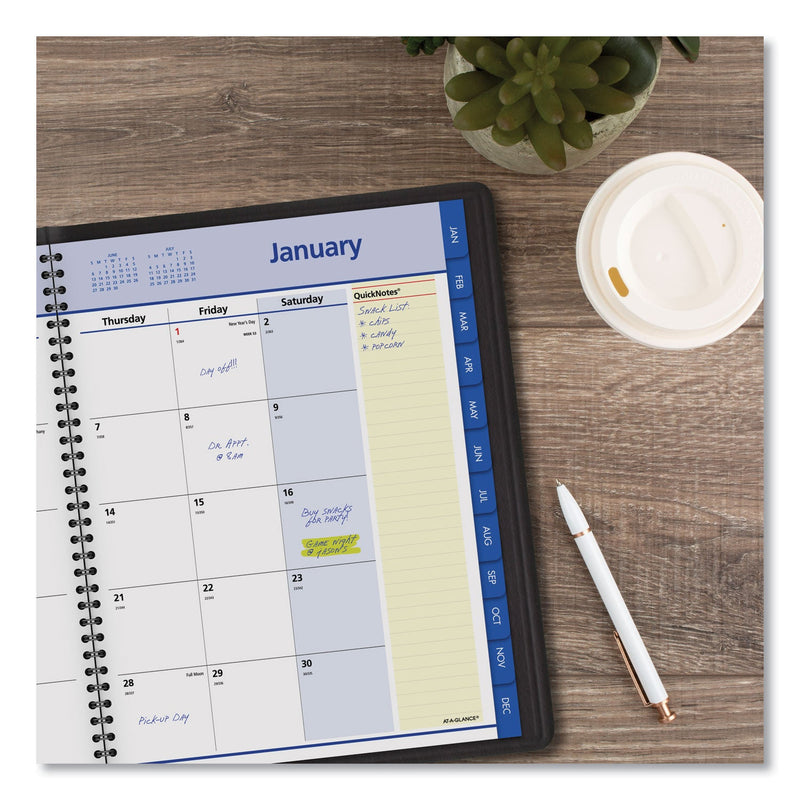 AT-A-GLANCE QuickNotes Monthly Planner, 11 x 8.25, Black Cover, 12-Month (Jan to Dec): 2023