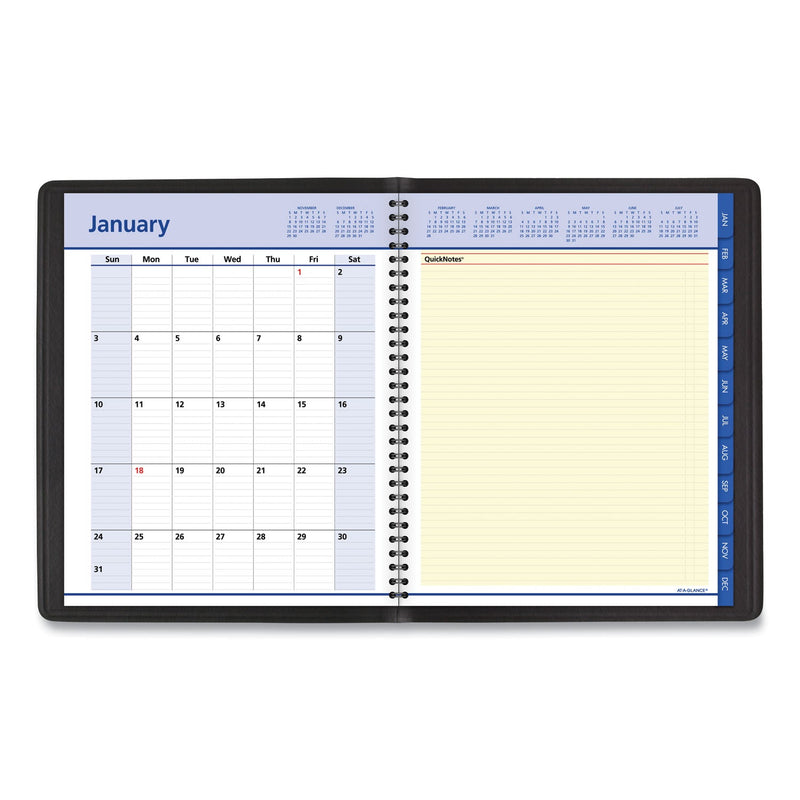 AT-A-GLANCE QuickNotes Weekly Block Format Appointment Book, 10 x 8, Black Cover, 12-Month (Jan to Dec): 2023