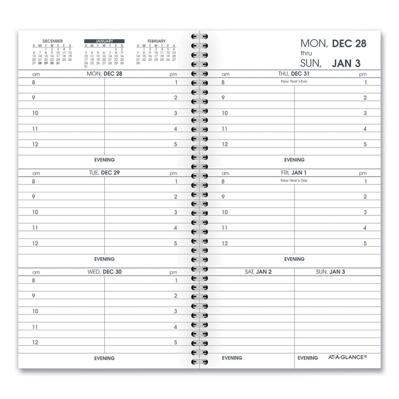 AT-A-GLANCE Weekly Appointment Book Refill Hourly Ruled, 6.25 x 3.25, White Sheets, 12-Month (Jan to Dec): 2023