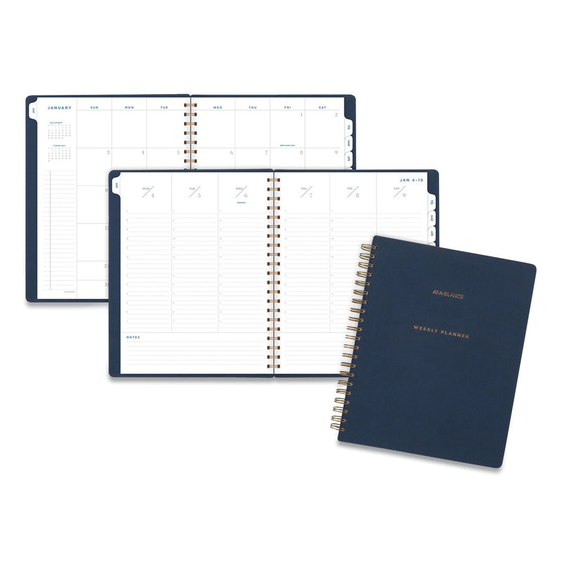 AT-A-GLANCE Signature Collection Firenze Navy Weekly/Monthly Planner, 11 x 8.5, Navy Cover, 13-Month (Jan to Jan): 2023 to 2024