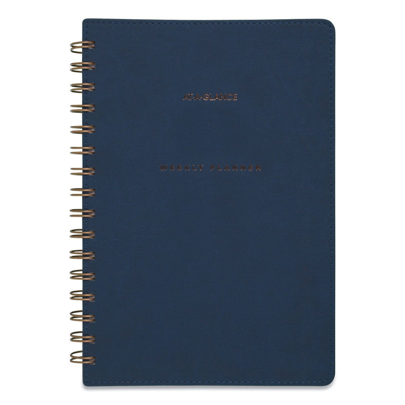 AT-A-GLANCE Signature Collection Firenze Navy Weekly/Monthly Planner, 8.5 x 5.5, Navy Cover, 13-Month (Jan to Jan): 2023 to 2024