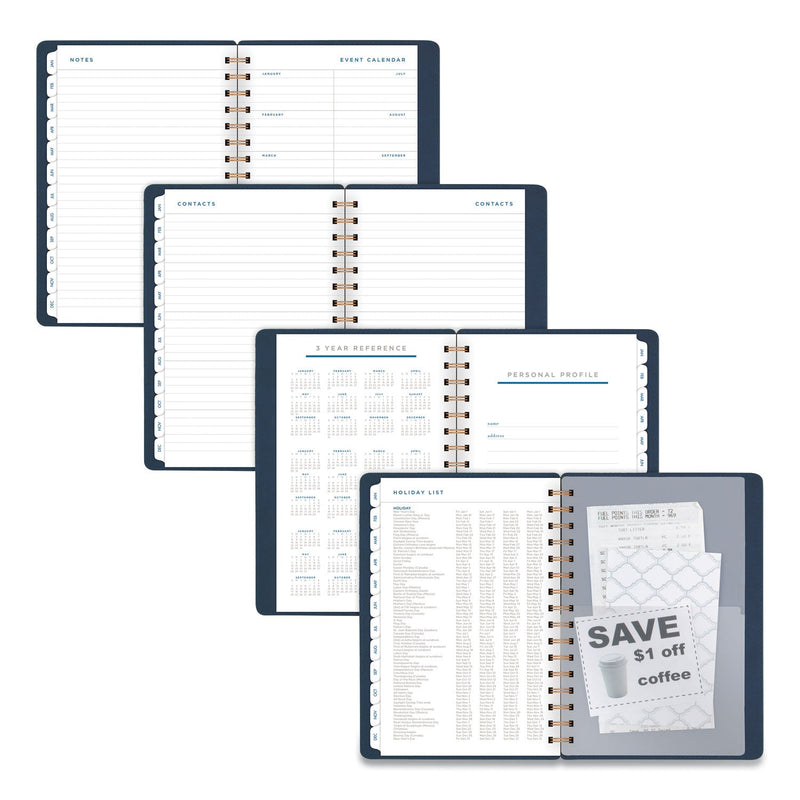 AT-A-GLANCE Signature Collection Firenze Navy Weekly/Monthly Planner, 8.5 x 5.5, Navy Cover, 13-Month (Jan to Jan): 2023 to 2024