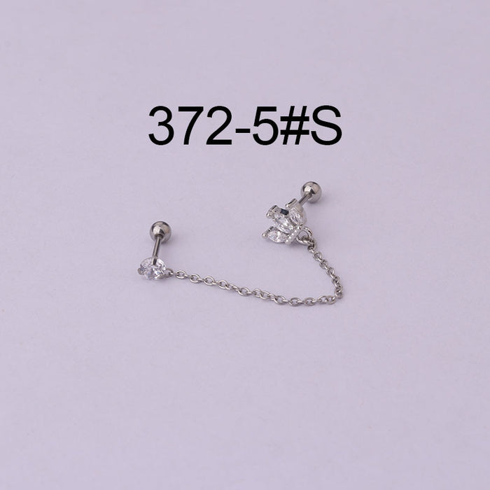 Thin Rod Stainless Steel Double Pierced Ear Bone Nails