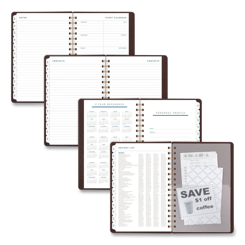 AT-A-GLANCE Signature Collection Distressed Brown Weekly Monthly Planner, 8.5 x 5.5, Brown Cover, 13-Month (Jan to Jan): 2023 to 2024