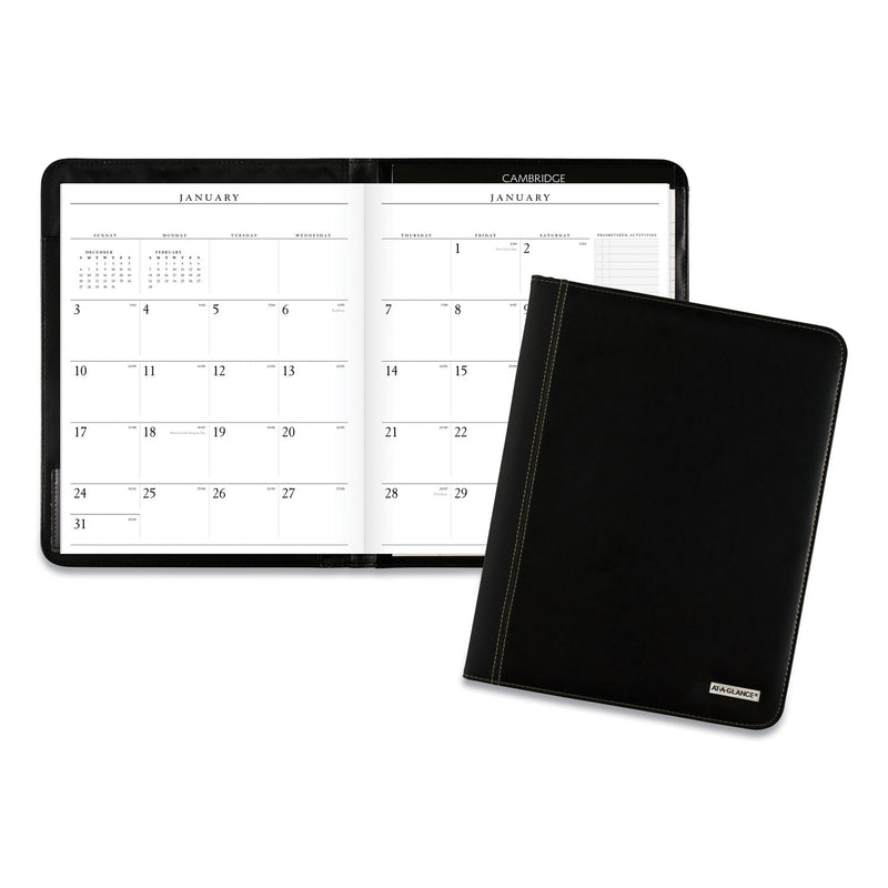 AT-A-GLANCE Executive Monthly Padfolio, 11 x 9, Black Cover, 13-Month (Jan to Jan): 2023 to 2024