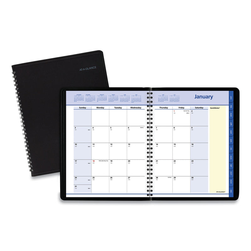 AT-A-GLANCE QuickNotes Monthly Planner, 8.75 x 7, Black Cover, 12-Month (Jan to Dec): 2023
