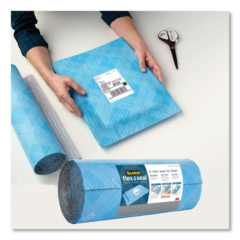 Scotch Flex and Seal Shipping Roll, 15" x 200 ft, Blue/Gray