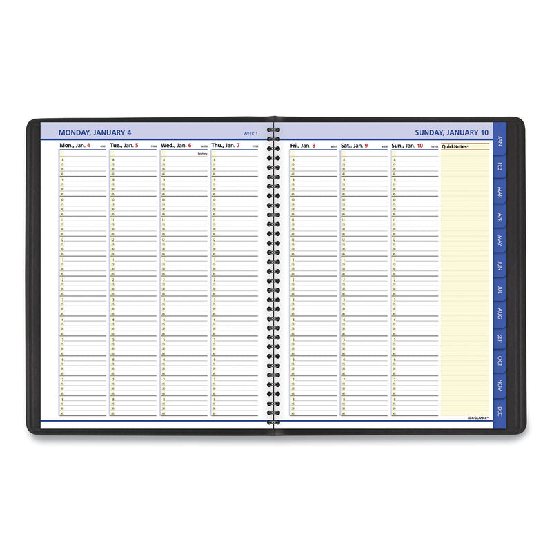 AT-A-GLANCE QuickNotes Weekly Vertical-Column Format Appointment Book, 11 x 8.25, Black Cover, 12-Month (Jan to Dec): 2023