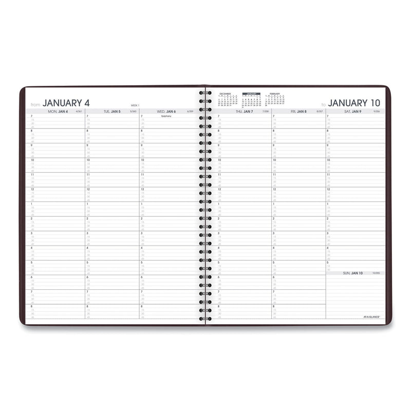 AT-A-GLANCE Weekly Appointment Book, 11 x 8.25, Winestone Cover, 13-Month (Jan to Jan): 2023 to 2024