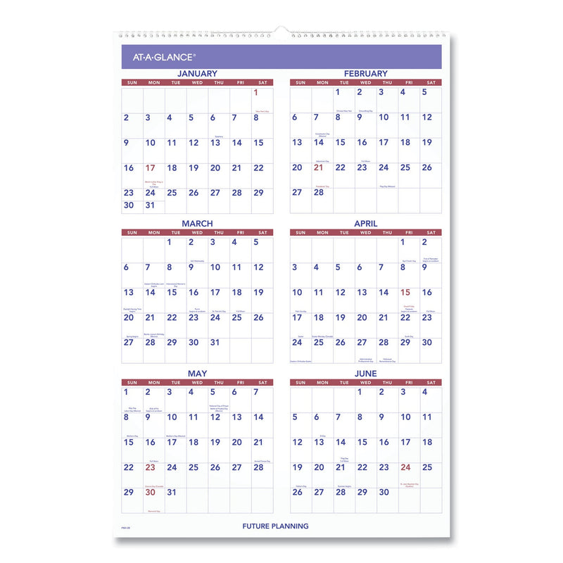 AT-A-GLANCE Monthly Wall Calendar with Ruled Daily Blocks, 20 x 30, White Sheets, 12-Month (Jan to Dec): 2023