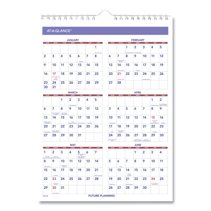 AT-A-GLANCE Monthly Wall Calendar with Ruled Daily Blocks, 8 x 11, White Sheets, 12-Month (Jan to Dec): 2023