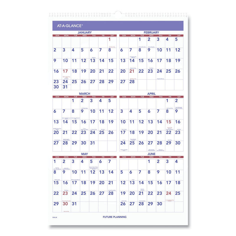 AT-A-GLANCE Monthly Wall Calendar with Ruled Daily Blocks, 15.5 x 22.75, White Sheets, 12-Month (Jan to Dec): 2023