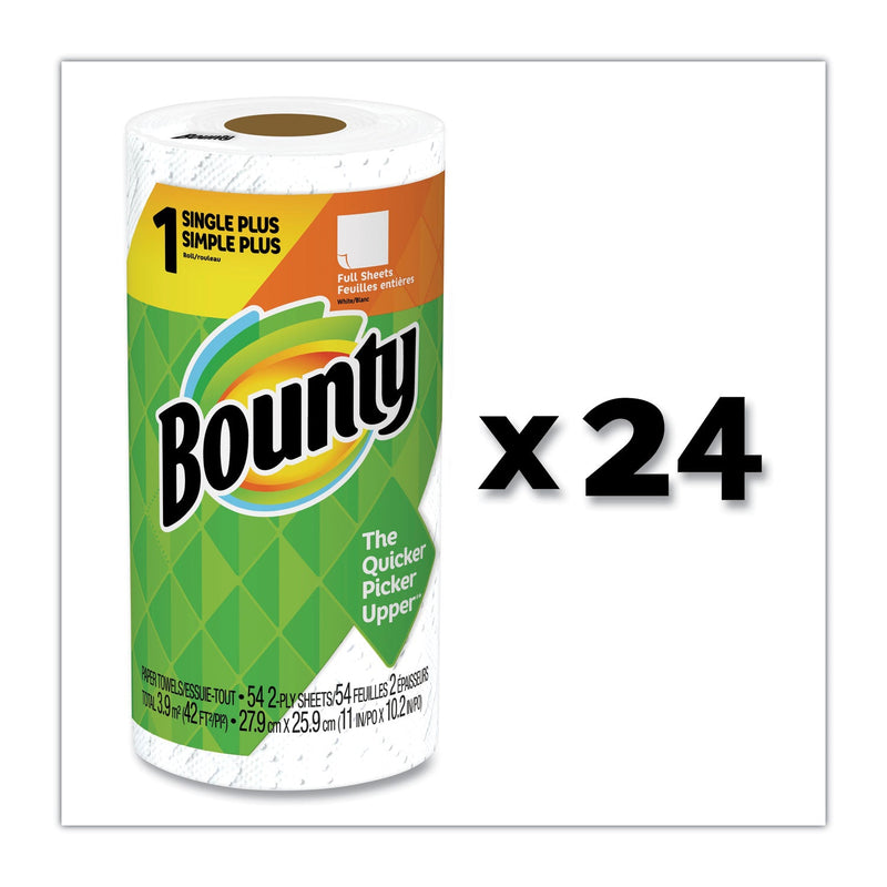 Bounty Kitchen Roll Paper Towels, 2-Ply, White, 48 Sheets/Roll, 24 Rolls/Carton