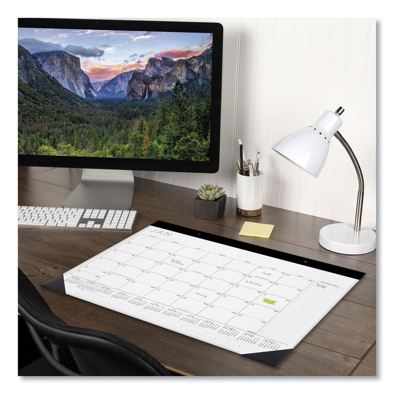 AT-A-GLANCE Contemporary Monthly Desk Pad, 22 x 17, White Sheets, Black Binding/Corners,12-Month (Jan to Dec): 2023