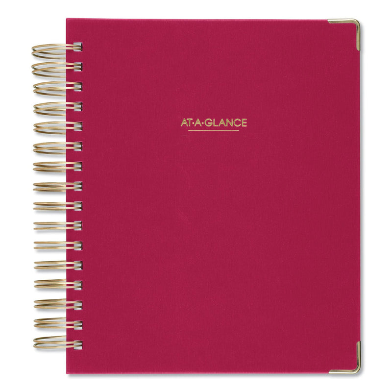 AT-A-GLANCE Harmony Daily Hardcover Planner, 8.75 x 7, Berry Cover, 12-Month (Jan to Dec): 2023