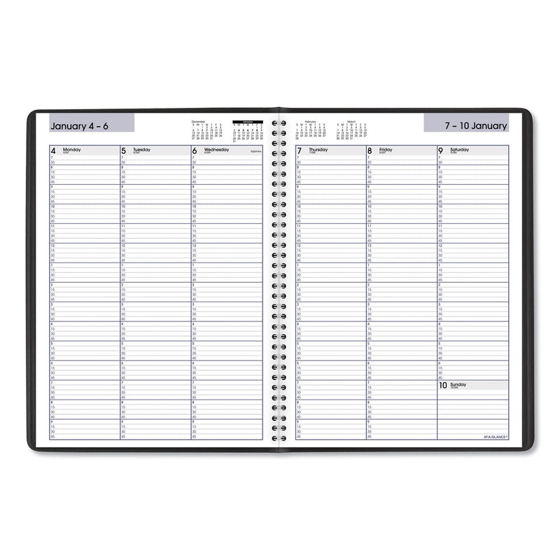 AT-A-GLANCE DayMinder Weekly Appointment Book, Vertical-Column Format, 11 x 8, Black Cover, 12-Month (Jan to Dec): 2023