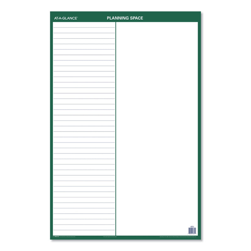 AT-A-GLANCE Vertical Erasable Wall Planner, 24 x 36, White/Green Sheets, 12-Month (Jan to Dec): 2023