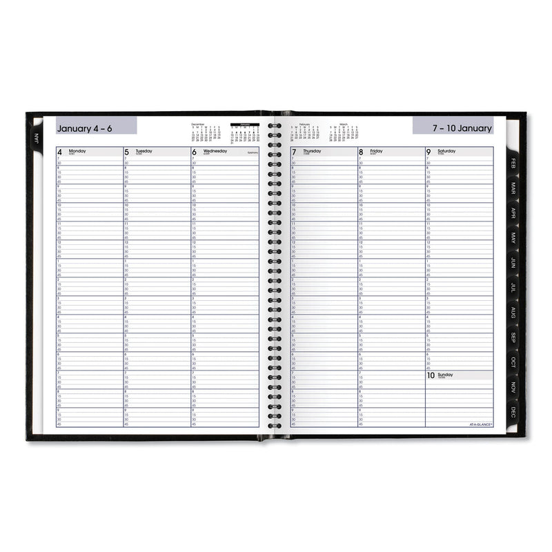 AT-A-GLANCE DayMinder Hardcover Weekly Vertical-Column Format Appointment Book, 11 x 8, Black Cover, 12-Month (Jan to Dec): 2023