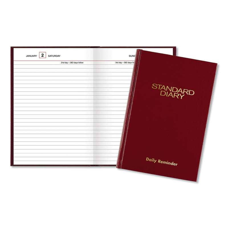 AT-A-GLANCE Standard Diary Daily Reminder Book, 2023 Edition, Medium/College Rule, Red Cover, 7.5 x 5.13, 201 Sheets