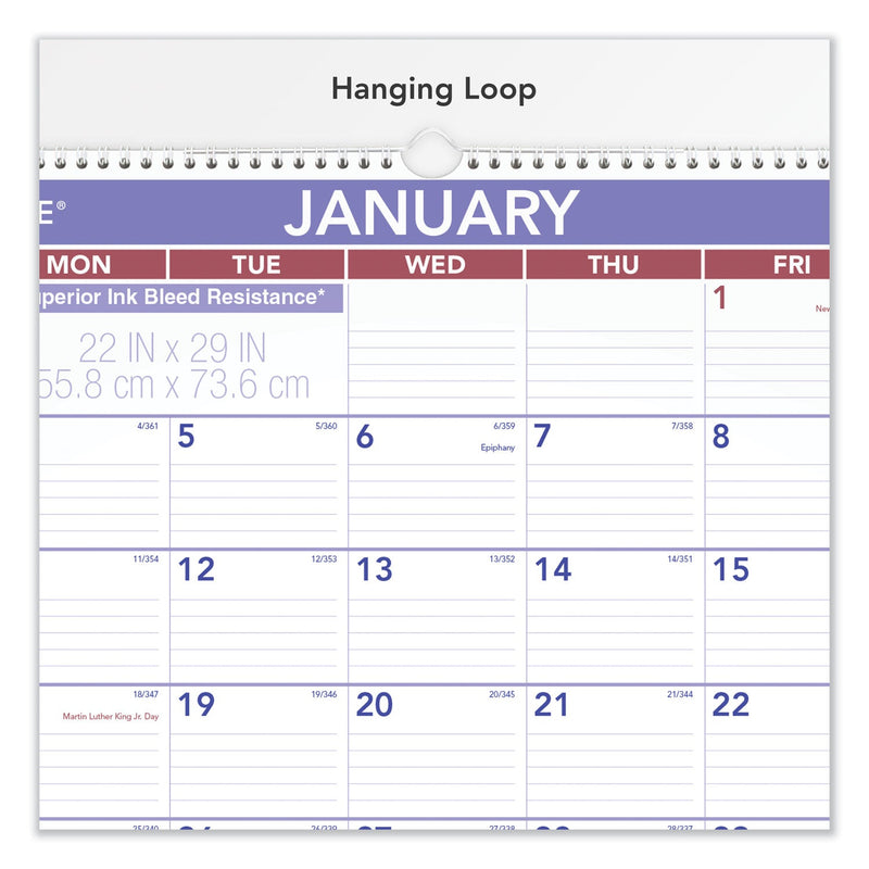 AT-A-GLANCE Two-Month Wall Calendar, 22 x 29, White/Blue/Red Sheets, 12-Month (Jan to Dec): 2023