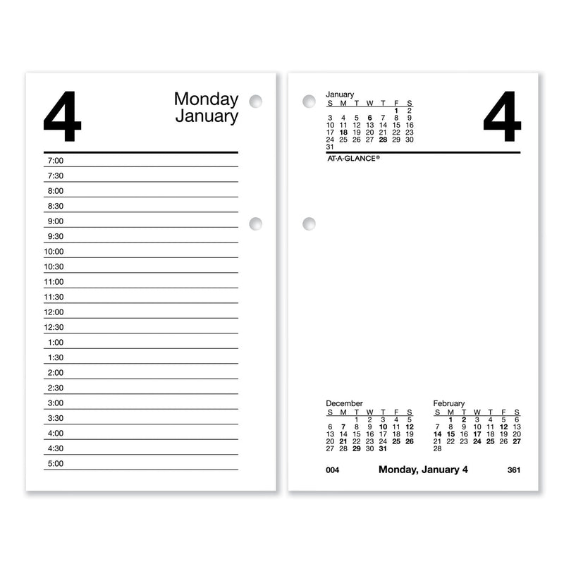 AT-A-GLANCE Desk Calendar Refill with Tabs, 3.5 x 6, White Sheets, 2023