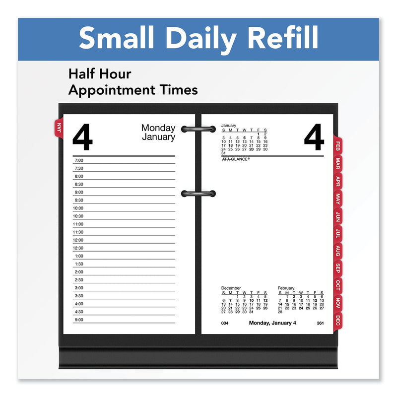 AT-A-GLANCE Desk Calendar Refill with Tabs, 3.5 x 6, White Sheets, 2023