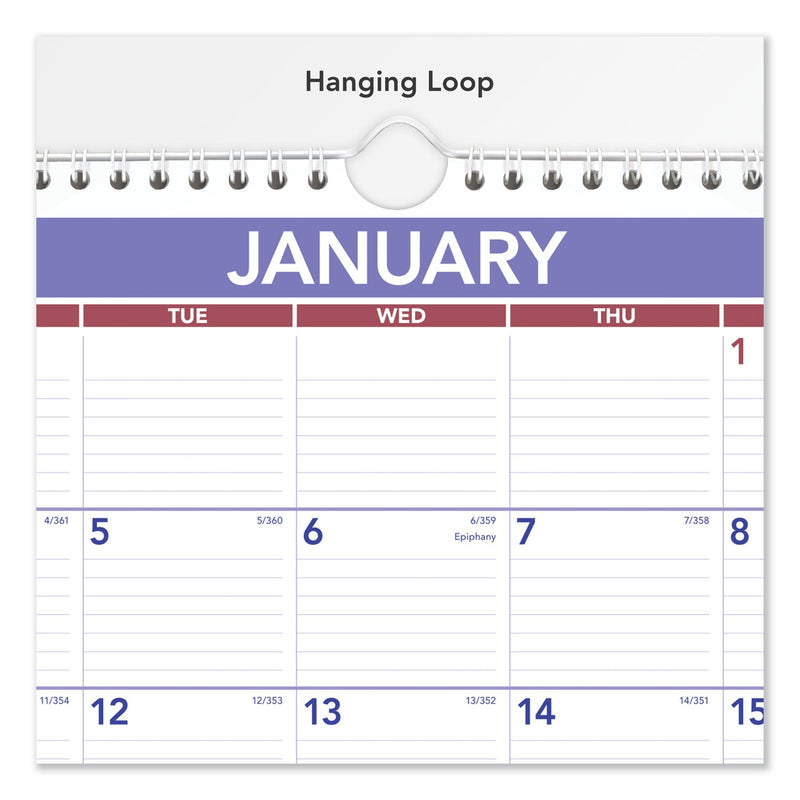 AT-A-GLANCE Monthly Wall Calendar, 15 x 12, White/Red/Blue Sheets, 12-Month (Jan to Dec): 2023