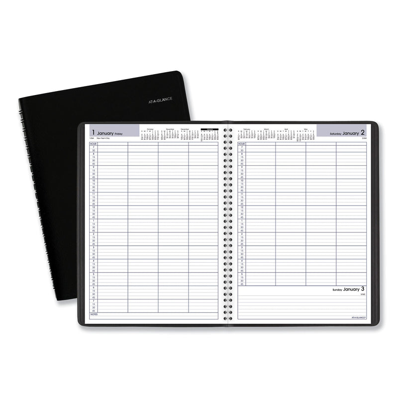 AT-A-GLANCE DayMinder Four-Person Group Daily Appointment Book, 11 x 8, Black Cover, 12-Month (Jan to Dec): 2023