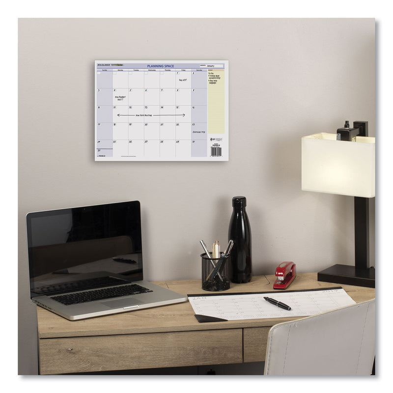 AT-A-GLANCE QuickNotes Mini Erasable Wall Planner, 16 x 12, White/Blue/Yellow Sheets, 12-Month (Jan to Dec): 2023