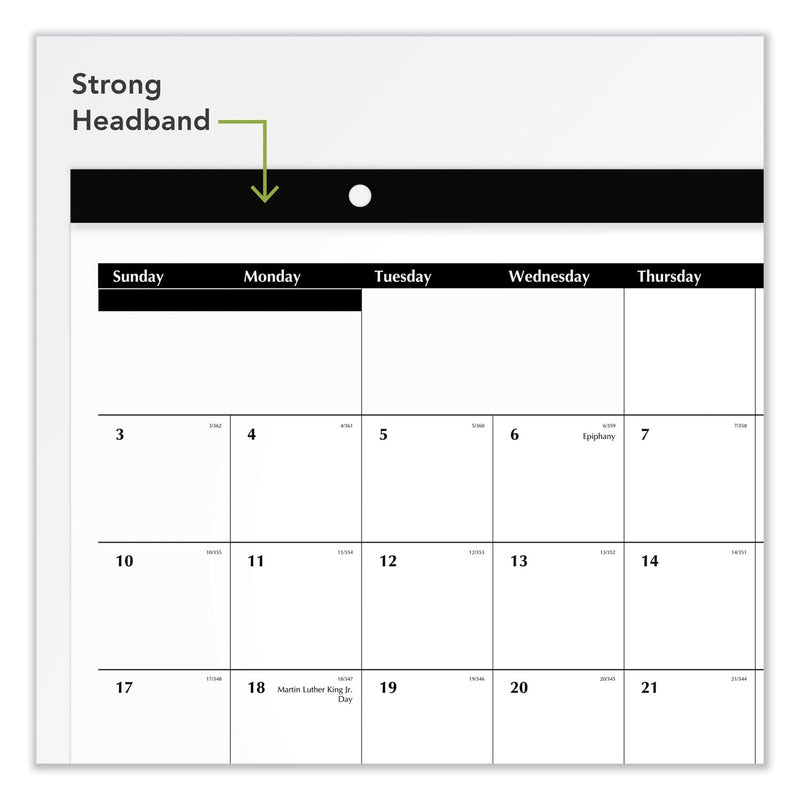 AT-A-GLANCE Compact Desk Pad, 18 x 11, White Sheets, Black Binding, Clear Corners, 12-Month (Jan to Dec): 2023