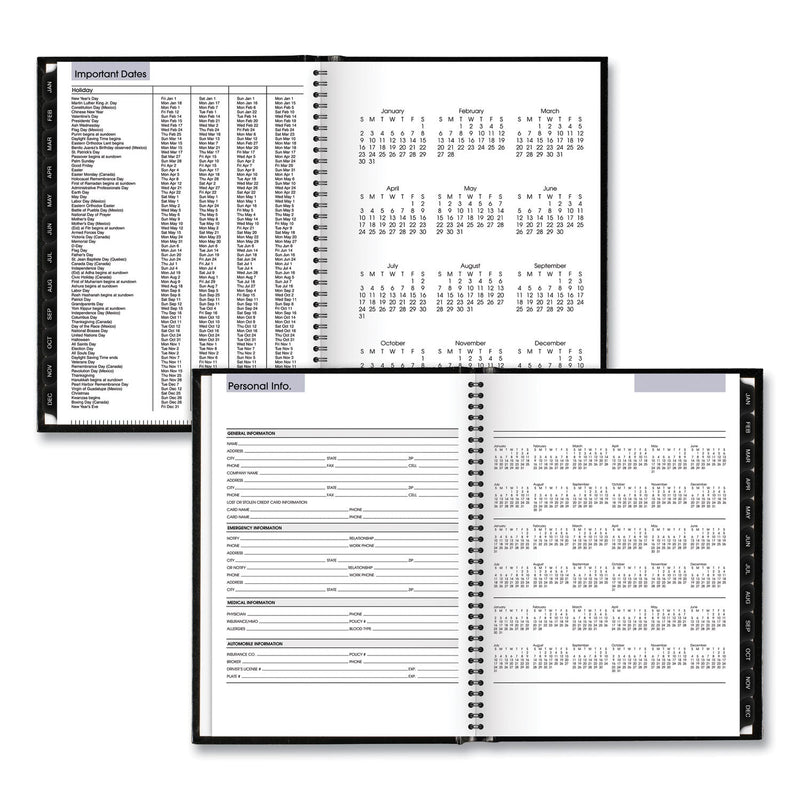 AT-A-GLANCE DayMinder Hardcover Weekly Vertical-Column Format Appointment Book, 11 x 8, Black Cover, 12-Month (Jan to Dec): 2023