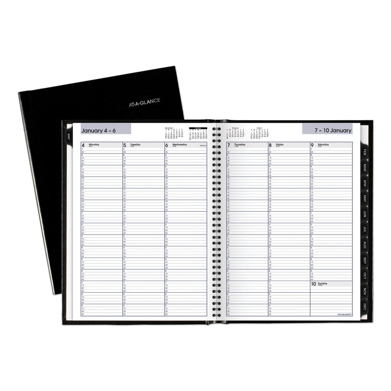 AT-A-GLANCE DayMinder Hardcover Weekly Vertical-Column Format Appointment Book, 11 x 8, Black Cover, 12-Month (Jan to Dec): 2023