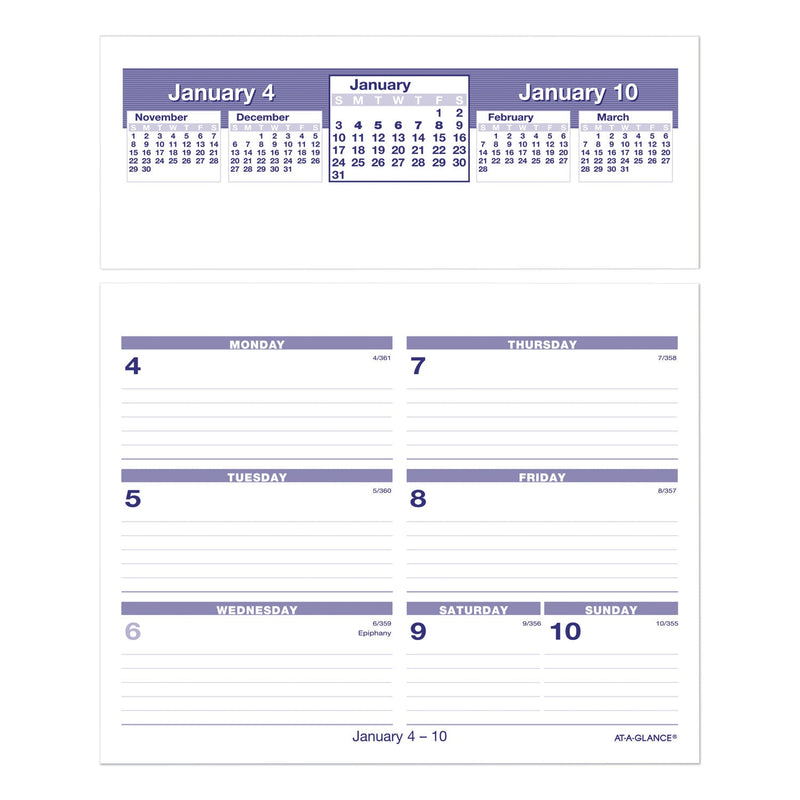 AT-A-GLANCE Flip-A-Week Desk Calendar Refill, 7 x 6, White Sheets, 2023