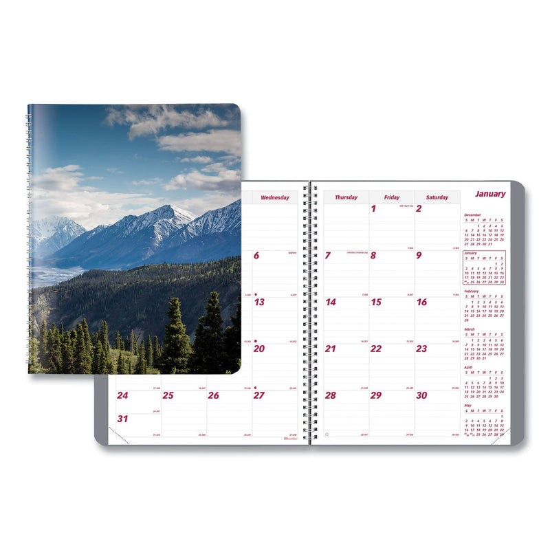 Brownline Mountains 14-Month Planner, Mountains Photography, 11 x 8.5, Blue/Green Cover, 14-Month (Dec to Jan): 2022 to 2024