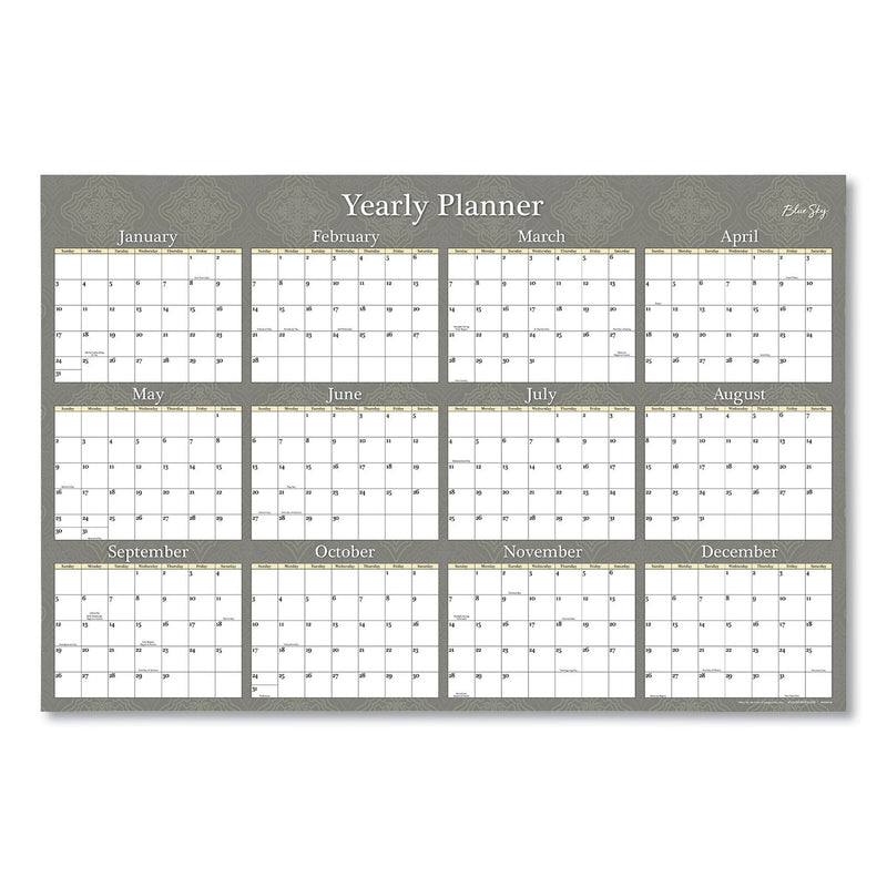 Blue Sky Adrianna Laminated Erasable Wall Calendar, 36 x 24, White/Taupe Sheets, 12-Month (Jan to Dec): 2023